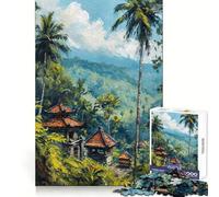 Puzzle Difficile de 1000 pièces représentant Un Paysage Tropical avec des Temples, idéal pour Les Adultes Développement cérébral, Divertissement paisible et Assemblage Facile (50x75cm)
