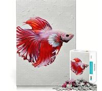 Puzzle Difficile de 1000 pièces représentant Un Poisson Betta Rouge, idéal pour Adultes Un Jeu Stimulant pour l'esprit, Un Moment de détente et de précision Un Cadeau mémorable (38x52cm)