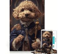 Puzzle Difficile de 1000 pièces représentant Un Portrait de Caniche Royal, idéal pour Adultes Jeu de logique Fine, Relaxant et Amusant, Bords Nets, Cadeau attentionné (38x26cm)