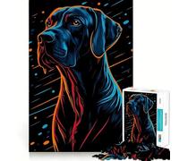Puzzle Difficile de 1000 pièces représentant Un Portrait de Chien néon idéal pour Adultes Stimule la réflexion Permet de Jouer Ensemble et Offre Un Cadeau créatif et Amusant avec des Bords précis