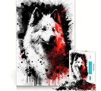Puzzle Difficile de 1000 pièces représentant Un Portrait de Chien Samoyède, idéal pour Adultes Jeu de logique et d'adresse, à Partager en Famille Découpe précise Pièce de Collection (38x26cm)