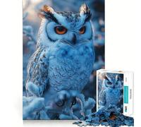 Puzzle Difficile de 1000 pièces représentant Un Portrait de Chouette Harfang des neiges pour Adultes Améliore la mémoire, détend l'esprit, Bords Nets, Cadeau élégant (50x75cm)