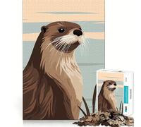Puzzle Difficile de 1000 pièces représentant Un Portrait de Loutre, idéal pour Adultes Jeu de logique Solide, Simple et Amusant, découpe de précision, Cadeau de Noël (50x75cm)