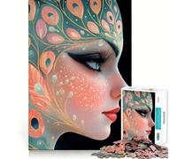 Puzzle Difficile de 1000 pièces représentant Un Portrait de Plumes de Paon, idéal pour Adultes Jeu de logique Solide, Parfait pour Partager Un Moment Convivial Bords Nets (50x75cm)