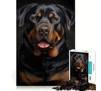 Puzzle Difficile de 1000 pièces représentant Un Portrait de Rottweiler, idéal pour Adultes Un Jeu de logique Fine, Relaxant et Amusant, avec des Bords Nets Un Cadeau attentionné (38x26cm)