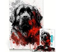 Puzzle Difficile de 1000 pièces représentant Un Portrait de Terre-Neuve, idéal pour Adultes Développez Votre logique, jouez Ensemble et créez Un Cadeau créatif et Amusant (38x26cm)