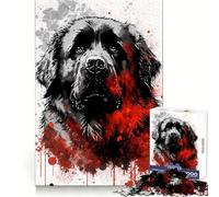 Puzzle Difficile de 1000 pièces représentant Un Portrait de Terre-Neuve, idéal pour Adultes Développez Votre logique, jouez Ensemble et créez Un Cadeau créatif et Amusant (38x26cm)