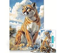 Puzzle Difficile de 1000 pièces représentant Un Puma et Un couguar, idéal pour Adultes Stimule la mémoire, Jeu apaisant, découpe de qualité supérieure, Cadeau Parfait (38x52cm)