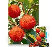 Puzzle Difficile de 1000 pièces représentant Un ramboutan sur Une Branche d'arbre, idéal pour Adultes Un Jeu Stimulant et Relaxant, avec Une découpe précise et Un Cadeau mémorable (38x26cm)