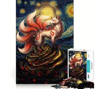 Puzzle Difficile de 1000 pièces représentant Un Renard à Neuf queues dans Le Style de La Nuit étoilée, idéal pour Adultes Jeu Intelligent, à réaliser chez soi, à Assembler Cadeau Festif (38x52cm)
