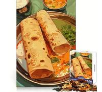 Puzzle Difficile de 1000 pièces représentant Un Repas Indien de chapati au Curry,idéal pour Adultes Développez Votre mémoire,détendez-Vous et offrez-Vous Un Moment de Plaisir Bords Nets Idée Cadeau
