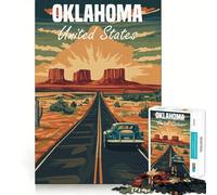 Puzzle Difficile de 1000 pièces représentant Un Road Trip en Oklahoma, idéal pour Adultes Jeu Intelligent à Faire à la Maison Cadeau Festif idéal (38x52cm)