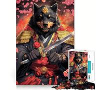 Puzzle Difficile de 1000 pièces représentant Un Rottweiler Guerrier samouraï, idéal pour Adultes Jeu de logique et d'adresse, à Partager en Famille Découpe précise Pièce de Collection (38x52cm)