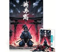 Puzzle Difficile de 1000 pièces représentant Un samouraï Devant Une Porte Torii idéal pour Les Adultes Jeu de logique et d'adresse à Partager en Famille Pièce de Collection aux découpes précises