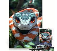 Puzzle Difficile de 1000 pièces représentant Un Serpent Orange et Blanc, idéal pour Adultes Ce Puzzle stimule la mémoire, facilite l'assemblage et Offre Un Cadeau Artistique (38x26cm)