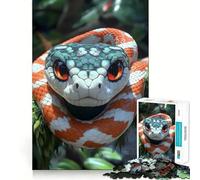 Puzzle Difficile de 1000 pièces représentant Un Serpent Orange et Blanc, idéal pour Adultes Ce Puzzle stimule la mémoire, facilite l'assemblage et Offre Un Cadeau Artistique (38x26cm)