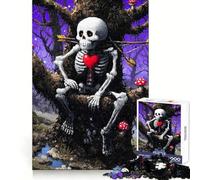 Puzzle Difficile de 1000 pièces représentant Un Squelette avec Un cœur dans Une forêt enchantée idéal pour Adultes Jeu de logique de précision et de chaleureuse Parfait pour renforcer Les Liens