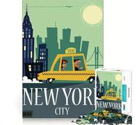 Puzzle Difficile de 1000 pièces représentant Un Taxi de New York, idéal pour Adultes Jeu de logique et de Train, découpe Lisse, Cadeau de qualité supérieure (50x75cm)