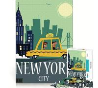 Puzzle Difficile de 1000 pièces représentant Un Taxi New-yorkais, idéal pour Adultes Développez Votre logique, jouez Ensemble et créez Un Cadeau créatif et Amusant (38x26cm)