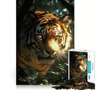 Puzzle Difficile de 1000 pièces représentant Un Tigre dans la Jungle, idéal pour Adultes Jeu Intelligent et Amusant, découpe précise, Cadeau Artistique 50x75cm