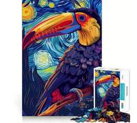 Puzzle Difficile de 1000 pièces représentant Un Toucan dans Un décor de Nuit étoilée, idéal pour Adultes 38x26cm