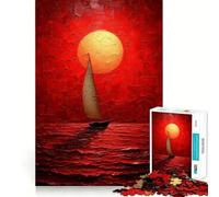Puzzle Difficile de 1000 pièces représentant Un voilier au Coucher du Soleil sur l'océan, idéal pour Les Adultes Jeu de logique Fine, Relaxant et Amusant, Bords Nets, Cadeau attentionné (50x75cm)