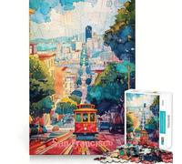 Puzzle Difficile de 1000 pièces représentant Une Affiche Artistique de San Francisco pour Les Adultes Jeu de logique et d'adresse pour Passer du Temps en Famille Pièce de Collection Artistique