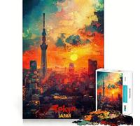 Puzzle Difficile de 1000 pièces représentant Une Affiche Artistique de Tokyo, pour Adultes Jeu Intelligent et Amusant, découpe précise, Cadeau Artistique 38x26cm