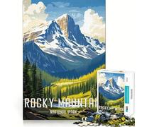 Puzzle Difficile de 1000 pièces représentant Une Affiche du Parc National des Montagnes Rocheuses idéal pour Adultes Un Jeu de logique Fine Relaxant et Amusant avec des Bords Nets Un Cadeau