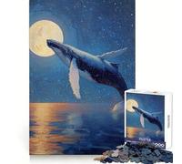 Puzzle Difficile de 1000 pièces représentant Une Baleine bondissant au Clair de Lune pour Adultes Découpe Lisse Parfait pour Une activité relaxante et propice à la Concentration Cadeau d'hiver