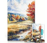Puzzle Difficile de 1000 pièces représentant Une cabane Rustique d'automne, idéal pour Adultes Jeu intellectuel, Moment de détente, découpe de qualité, Cadeau raffiné (50x75cm)