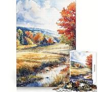 Puzzle Difficile de 1000 pièces représentant Une cabane Rustique d'automne, idéal pour Adultes Jeu intellectuel, Moment de détente, découpe de qualité, Cadeau raffiné (50x75cm)