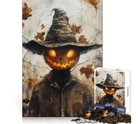 Puzzle Difficile de 1000 pièces représentant Une Citrouille avec Un Chapeau et Une Veste idéal pour Les Adultes Jeu de logique Solide Simple et Amusant découpe de précision Cadeau de Noël (38x52cm)