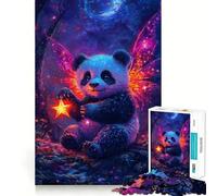 Puzzle Difficile de 1000 pièces représentant Une fée Panda avec Une étoile dans Une forêt enchantée Idéal pour Adultes Stimule la mémoire Jeu apaisant découpe de qualité supérieure Cadeau Parfait