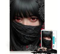 Puzzle Difficile de 1000 pièces représentant Une Femme aux Yeux Rouges voilée, idéal pour Adultes Découpe Lisse et agréable Cadeau Classique (50x75cm)