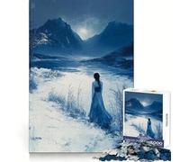 Puzzle Difficile de 1000 pièces représentant Une Figure Solitaire dans Un Paysage Bleu, idéal pour Adultes Jeu de logique Pure, activité Domicile, découpe Nette, Joli Cadeau (50x75cm)