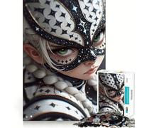 Puzzle Difficile de 1000 pièces représentant Une Fille Anime au Masque étoilé, pour Adultes Jeu Intelligent et Amusant, découpe précise, Cadeau Artistique 50x75cm