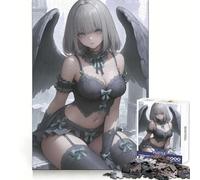 Puzzle Difficile de 1000 pièces représentant Une Fille Anime avec Un Ange aux Ailes Noires idéal pour Les Jeux vidéo et Les Adultes Un et Stimulant pour améliorer sa mémoire et Passer Un agréable