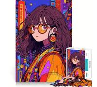 Puzzle Difficile de 1000 pièces représentant Une Fille Anime Geek, idéal pour Adultes Développez Votre logique, jouez Ensemble et créez Un Cadeau créatif et Amusant (50x75cm)