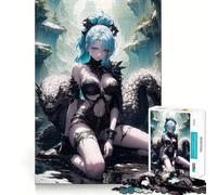 Puzzle Difficile de 1000 pièces représentant Une Fille Anime Reptile, idéal pour Adultes Jeu de logique Fine, Amusant et apaisant, Bords Nets, Cadeau attentionné (38x26cm)