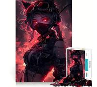 Puzzle Difficile de 1000 pièces représentant Une Fille d'anime aux Yeux Rouges, idéal pour Adultes Jeu de logique Fine, Relaxant et Amusant, Bords Nets, Cadeau attentionné (38x26cm)