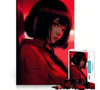 Puzzle Difficile de 1000 pièces représentant Une Fille d'anime Rouge, idéal pour Adultes Un Casse-tête Relaxant et apaisant, Parfait pour Un Cadeau Original (38x26cm)
