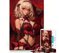 Puzzle Difficile de 1000 pièces représentant Une Fille d'anime rousse avec des Ailes, idéal pour Adultes Jeu de logique Fine, Relaxant et Amusant, Bords Nets, Cadeau attentionné (38x26cm)