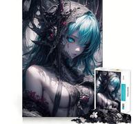 Puzzle Difficile de 1000 pièces représentant Une Fille Robot aux Cheveux Bleus idéal pour Adultes Jeu de logique et d'adresse à Partager en Famille Pièce de Collection aux découpes précises (38x52cm)