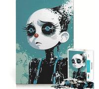 Puzzle Difficile de 1000 pièces représentant Une Fille Robot Triste, idéal pour Adultes Un Jeu de logique Fine, apaisant et Amusant, avec des Bords Nets Un Cadeau attentionné (50x75cm)