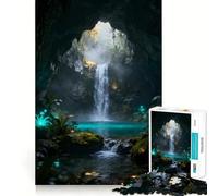 Puzzle Difficile de 1000 pièces représentant Une Grotte Mystique et Une Cascade idéal pour Les Adultes Jeu de logique Solide Parfait pour Partager Un Moment Convivial Bords Nets (38x52cm)