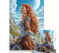Puzzle Difficile de 1000 pièces représentant Une guerrière Fantastique aux Cheveux Roux (50x75cm), idéal pour Adultes Découpe Lisse et silencieuse Un Cadeau Classique et Stimulant