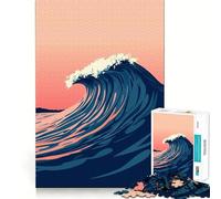 Puzzle Difficile de 1000 pièces représentant Une Illustration stylisée de Vagues océaniques idéal pour Adultes Jeu de logique Jeu de précision pour renforcer Les Liens et créer Une agréable