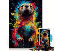 Puzzle Difficile de 1000 pièces représentant Une Loutre, idéal pour Adultes Jeu de logique Solide, Simple et Amusant, découpe de précision Cadeau de Noël (50x75cm)