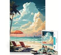 Puzzle Difficile de 1000 pièces représentant Une Peinture à l'huile de Punta Cana, idéal pour Adultes Jeu Intelligent, à réaliser chez soi Cadeau Festif idéal (38x52cm)